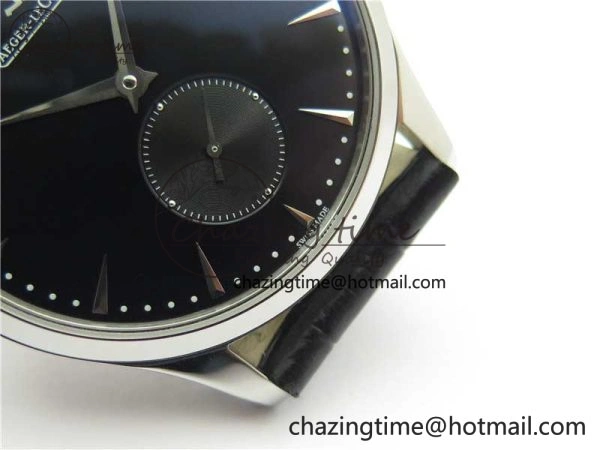 ModernLook Master Ultra Thin Small Second SS ZF 1:1 Best Edition Black Dial on Black Leather Strap A 7441