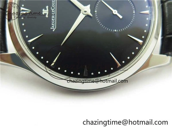 ModernLook Master Ultra Thin Small Second SS ZF 1:1 Best Edition Black Dial on Black Leather Strap A 7441