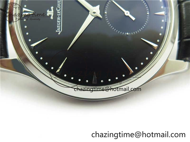 ModernLook Master Ultra Thin Small Second SS ZF 1:1 Best Edition Black Dial on Black Leather Strap A 7441