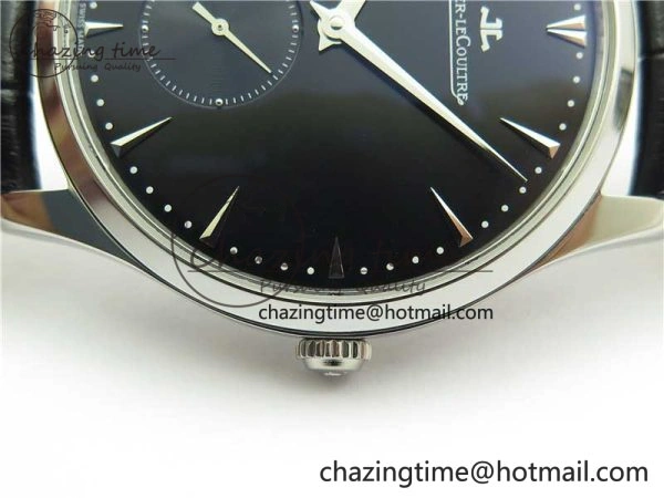 ModernLook Master Ultra Thin Small Second SS ZF 1:1 Best Edition Black Dial on Black Leather Strap A 7441