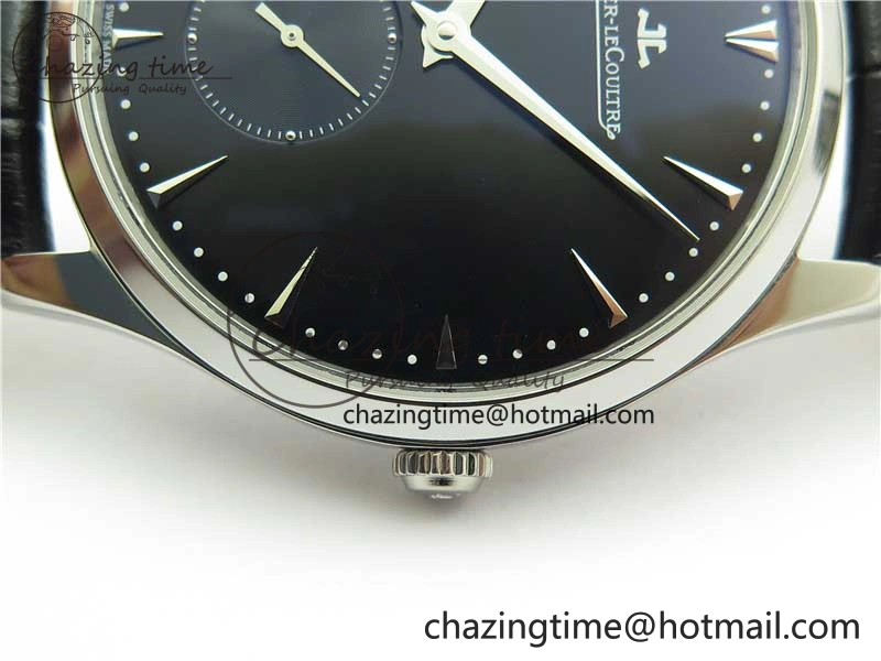 ModernLook Master Ultra Thin Small Second SS ZF 1:1 Best Edition Black Dial on Black Leather Strap A 7441