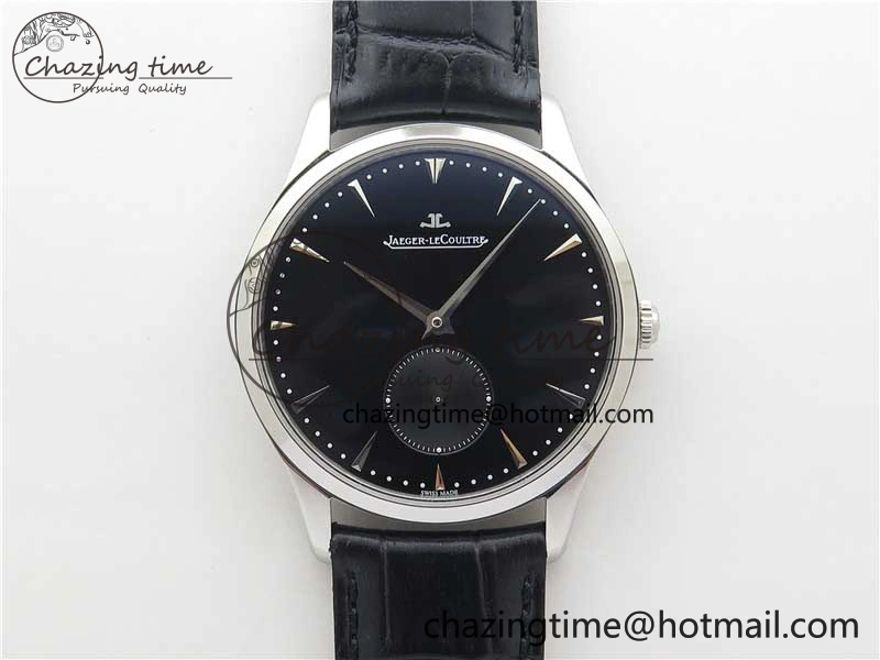 ModernLook Master Ultra Thin Small Second SS ZF 1:1 Best Edition Black Dial on Black Leather Strap A 7441