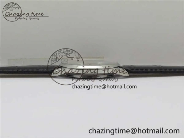 Master Ultra Thin Small Second SS ZF 1:1 Best Edition Blue Dial on Black Leather Strap A OdorResistant 7440
