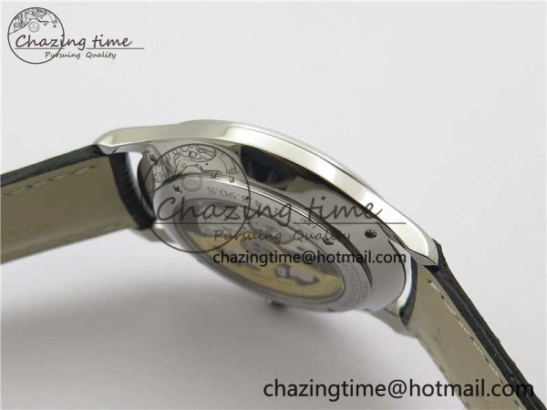 Master Ultra Thin Small Second SS ZF 1:1 Best Edition Blue Dial on Black Leather Strap A OdorResistant 7440