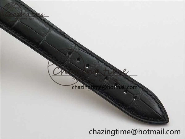 Master Ultra Thin Small Second SS ZF 1:1 Best Edition Blue Dial on Black Leather Strap A OdorResistant 7440