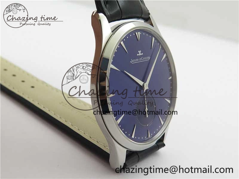 Master Ultra Thin Small Second SS ZF 1:1 Best Edition Blue Dial on Black Leather Strap A OdorResistant 7440