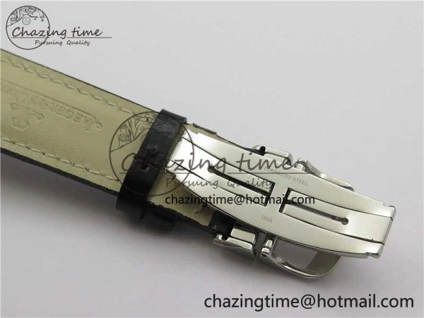 Master Ultra Thin Small Second SS ZF 1:1 Best Edition Blue Dial on Black Leather Strap A OdorResistant 7440