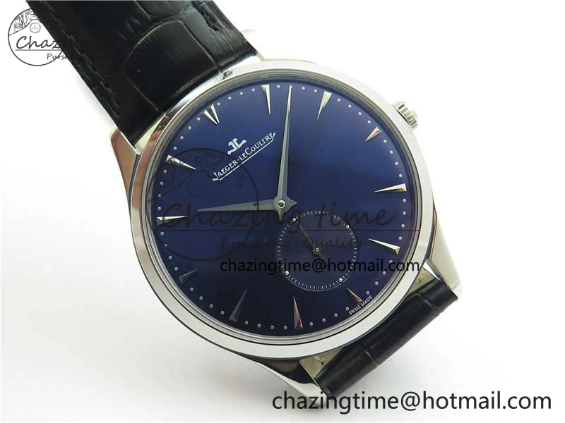 Master Ultra Thin Small Second SS ZF 1:1 Best Edition Blue Dial on Black Leather Strap A OdorResistant 7440