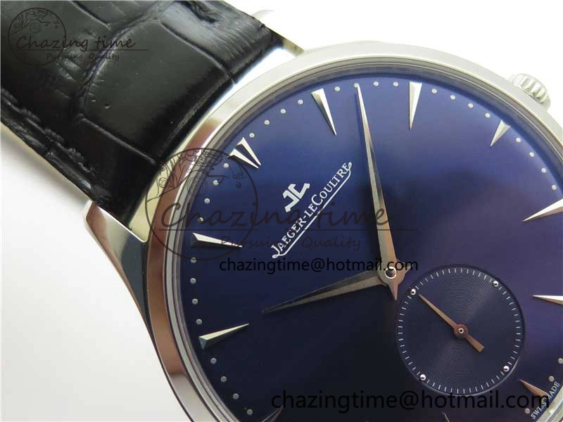 Master Ultra Thin Small Second SS ZF 1:1 Best Edition Blue Dial on Black Leather Strap A OdorResistant 7440