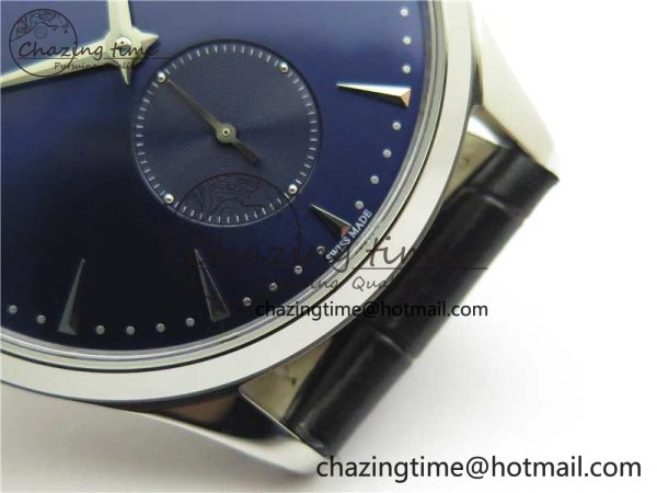 Master Ultra Thin Small Second SS ZF 1:1 Best Edition Blue Dial on Black Leather Strap A OdorResistant 7440