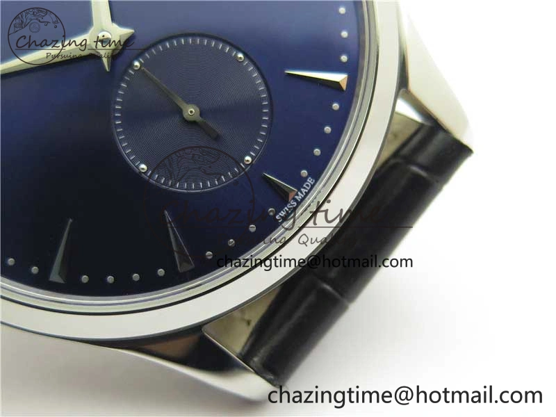 Master Ultra Thin Small Second SS ZF 1:1 Best Edition Blue Dial on Black Leather Strap A OdorResistant 7440