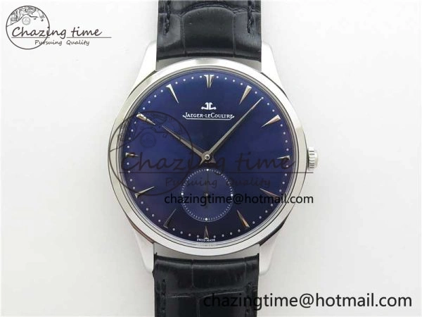 Master Ultra Thin Small Second SS ZF 1:1 Best Edition Blue Dial on Black Leather Strap A OdorResistant 7440