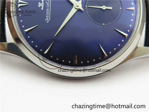 Master Ultra Thin Small Second SS ZF 1:1 Best Edition Blue Dial on Black Leather Strap A OdorResistant 7440