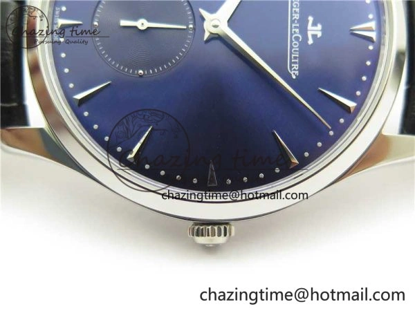 Master Ultra Thin Small Second SS ZF 1:1 Best Edition Blue Dial on Black Leather Strap A OdorResistant 7440