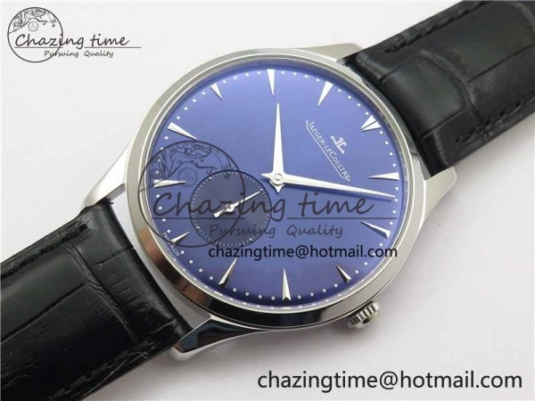 Master Ultra Thin Small Second SS ZF 1:1 Best Edition Blue Dial on Black Leather Strap A OdorResistant 7440