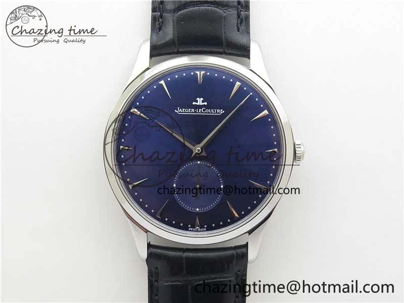 Master Ultra Thin Small Second SS ZF 1:1 Best Edition Blue Dial on Black Leather Strap A OdorResistant 7440