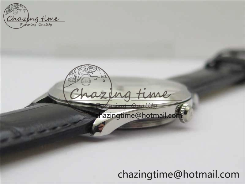 Upgraded Master Ultra Thin Small Second SS ZF 1:1 Best Edition White Dial on Black Leather Strap A 7442