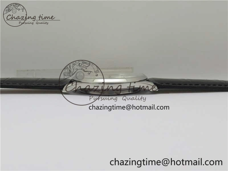 Upgraded Master Ultra Thin Small Second SS ZF 1:1 Best Edition White Dial on Black Leather Strap A 7442