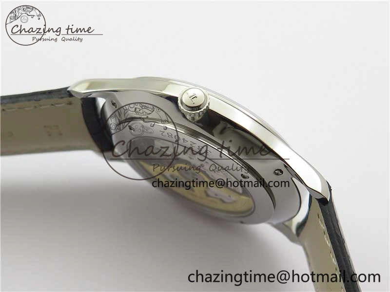 Upgraded Master Ultra Thin Small Second SS ZF 1:1 Best Edition White Dial on Black Leather Strap A 7442