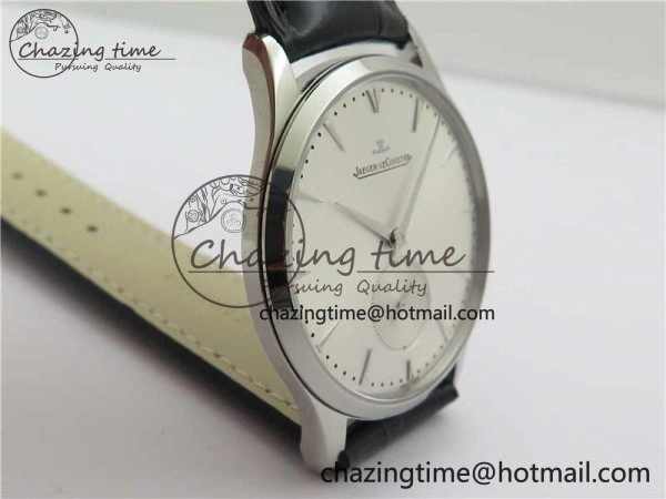 Upgraded Master Ultra Thin Small Second SS ZF 1:1 Best Edition White Dial on Black Leather Strap A 7442