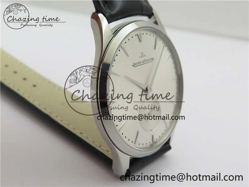 Upgraded Master Ultra Thin Small Second SS ZF 1:1 Best Edition White Dial on Black Leather Strap A 7442