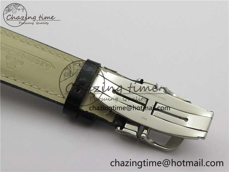 Upgraded Master Ultra Thin Small Second SS ZF 1:1 Best Edition White Dial on Black Leather Strap A 7442