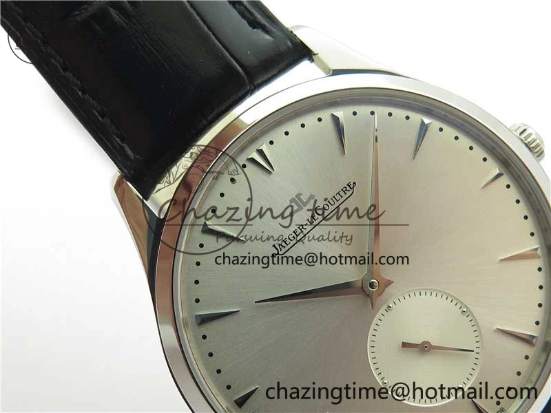Upgraded Master Ultra Thin Small Second SS ZF 1:1 Best Edition White Dial on Black Leather Strap A 7442