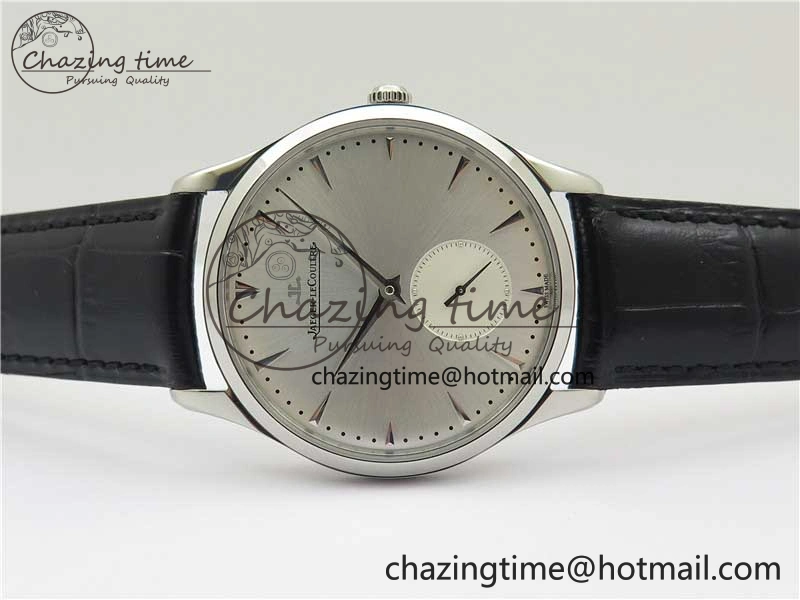Upgraded Master Ultra Thin Small Second SS ZF 1:1 Best Edition White Dial on Black Leather Strap A 7442