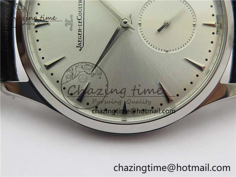 Upgraded Master Ultra Thin Small Second SS ZF 1:1 Best Edition White Dial on Black Leather Strap A 7442