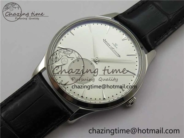 Upgraded Master Ultra Thin Small Second SS ZF 1:1 Best Edition White Dial on Black Leather Strap A 7442