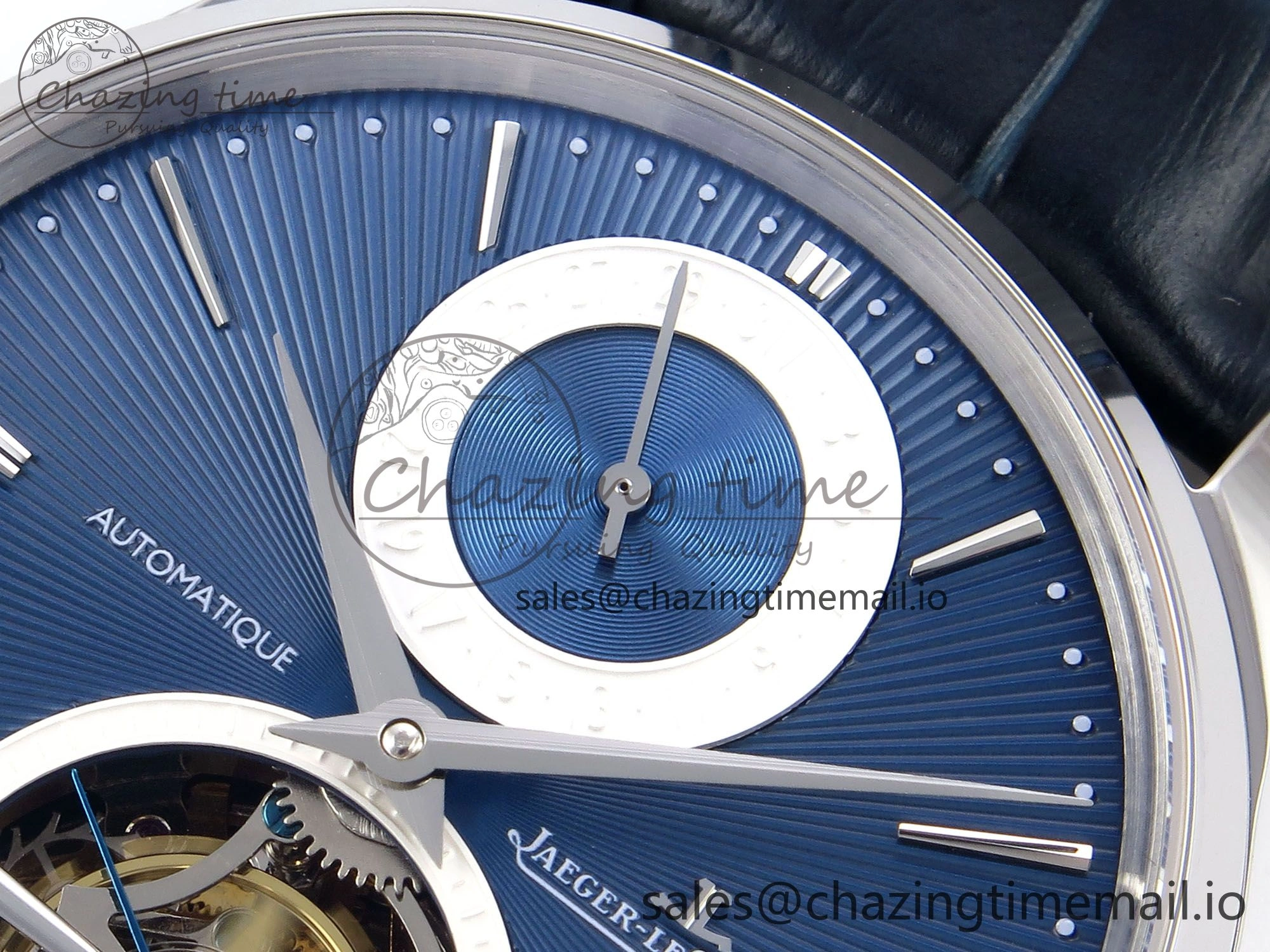 Master Ultra Thin Tourbillon SS APSF Best Edition Blue Dial on Blue Leather Strap HighQuality 7405