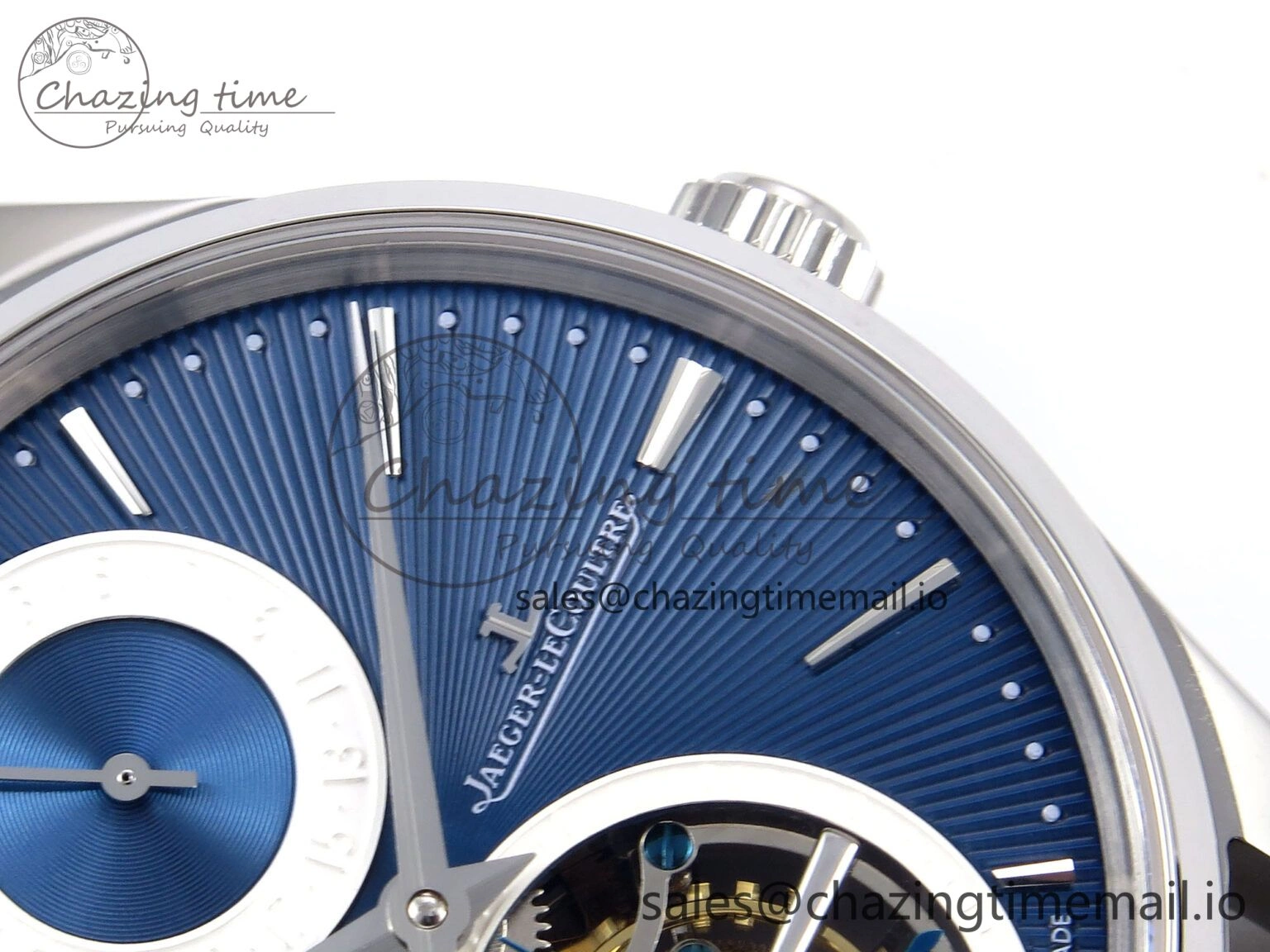 Master Ultra Thin Tourbillon SS APSF Best Edition Blue Dial on Blue Leather Strap HighQuality 7405