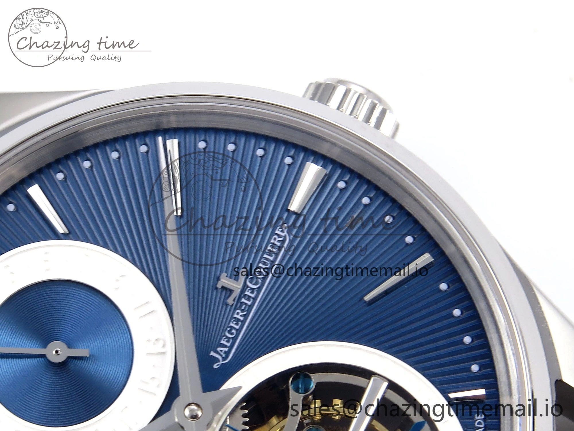 Master Ultra Thin Tourbillon SS APSF Best Edition Blue Dial on Blue Leather Strap HighQuality 7405
