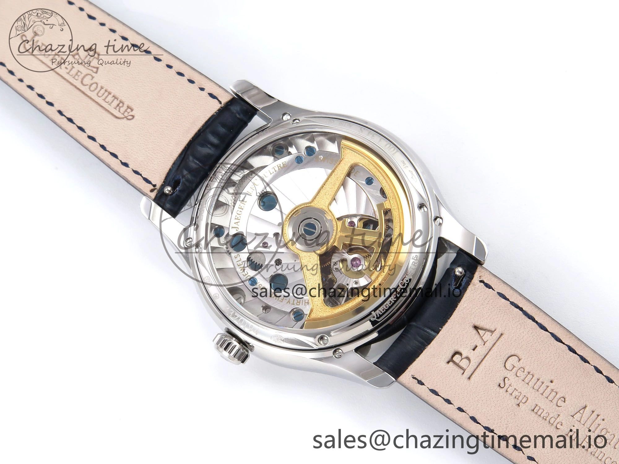 Master Ultra Thin Tourbillon SS APSF Best Edition Blue Dial on Blue Leather Strap HighQuality 7405