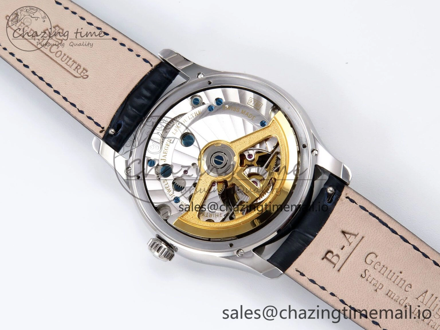 Master Ultra Thin Tourbillon SS APSF Best Edition Blue Dial on Blue Leather Strap HighQuality 7405