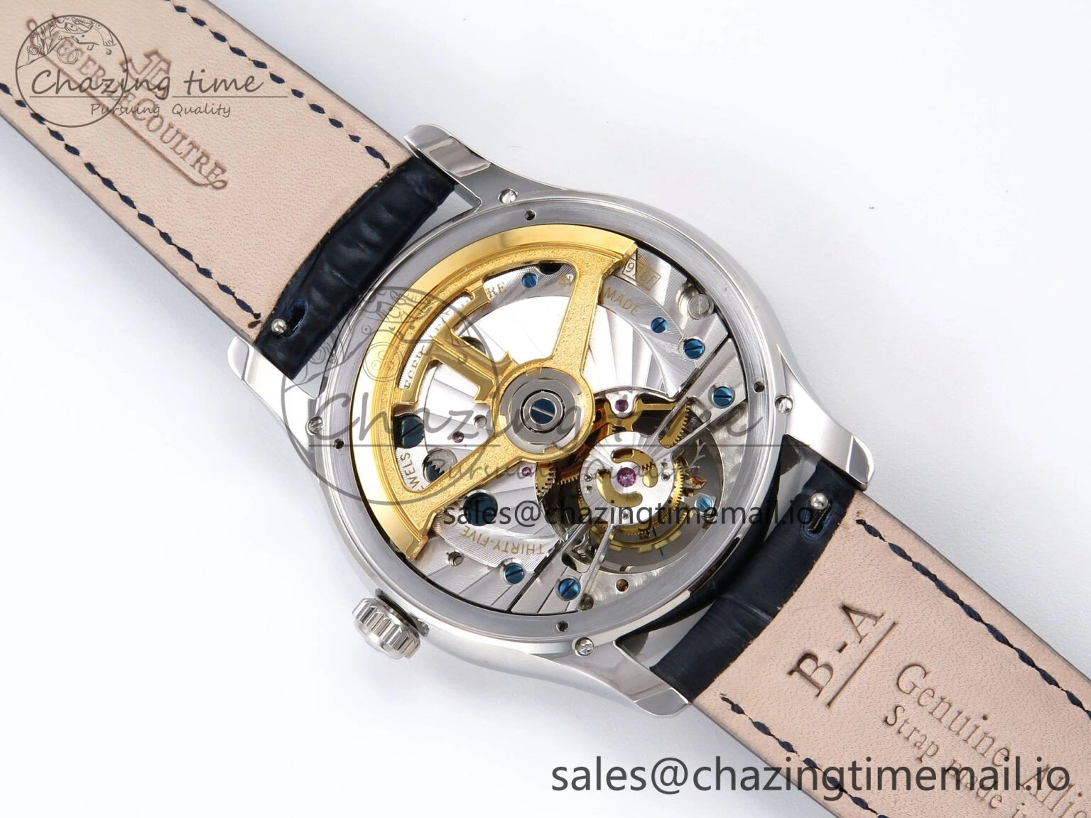 Master Ultra Thin Tourbillon SS APSF Best Edition Blue Dial on Blue Leather Strap HighQuality 7405