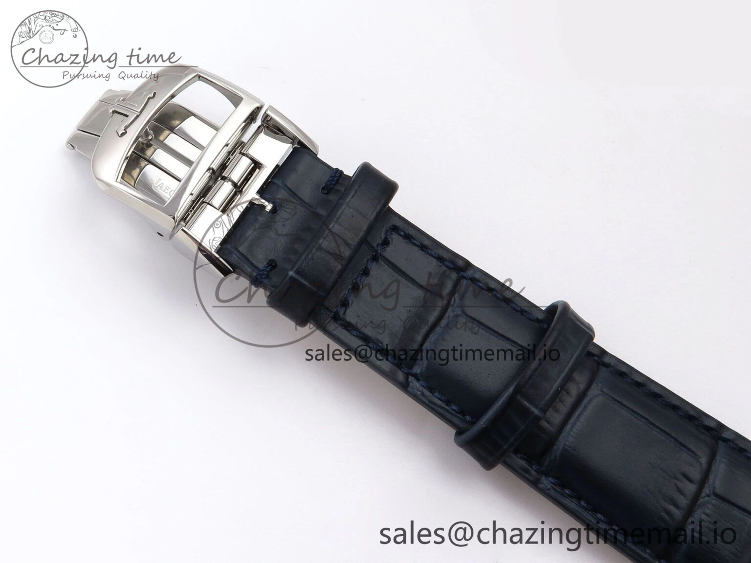 Master Ultra Thin Tourbillon SS APSF Best Edition Blue Dial on Blue Leather Strap HighQuality 7405