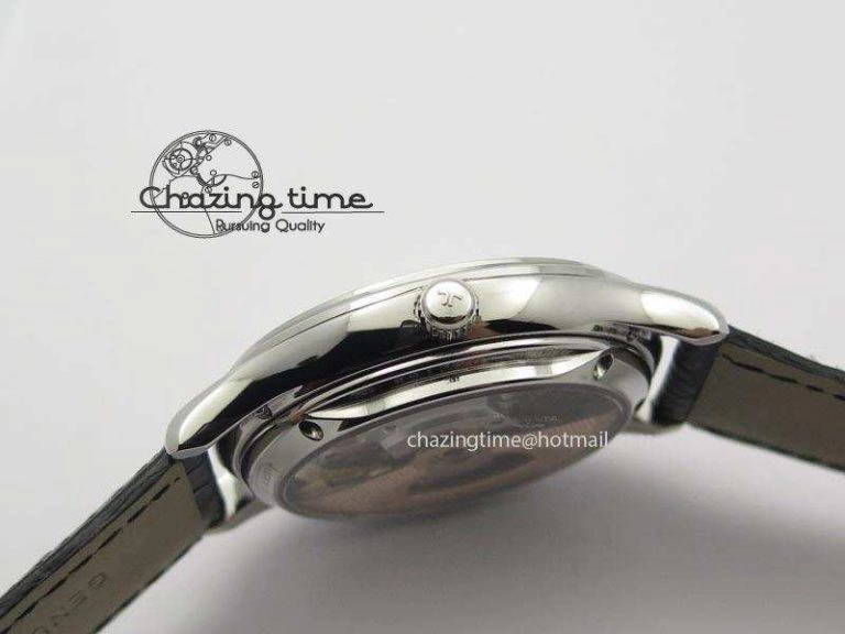 Master Ultra Thin Tourbillon SS Black Dial On Black Leather Strap Supportive 7505