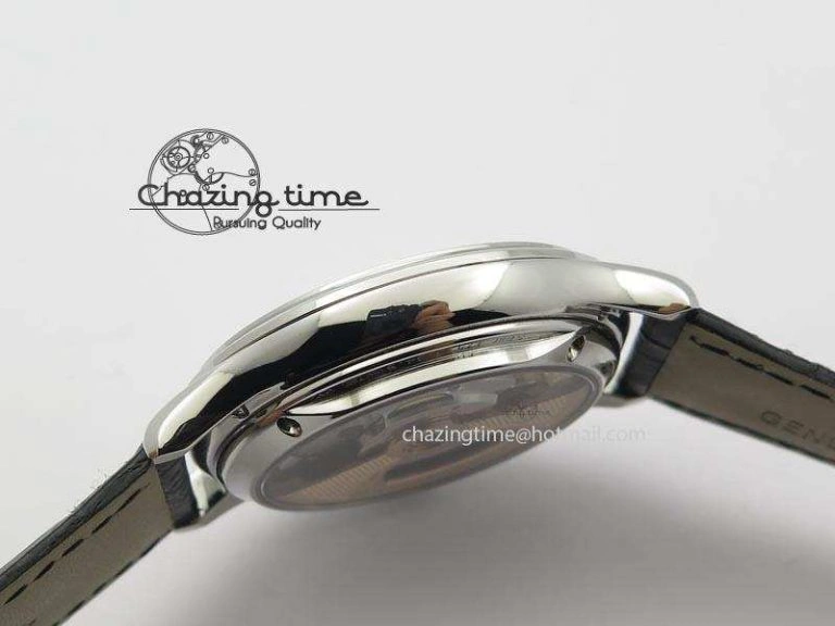 Master Ultra Thin Tourbillon SS Black Dial On Black Leather Strap Supportive 7505
