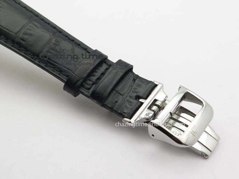 Master Ultra Thin Tourbillon SS Black Dial On Black Leather Strap Supportive 7505