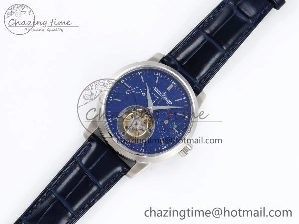 WrinkleFree Master Ultra Thin Tourbillon SS RMS Best Edition Blue Solar System Dial on Blue Leather Strap 7408