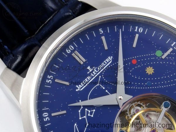 WrinkleFree Master Ultra Thin Tourbillon SS RMS Best Edition Blue Solar System Dial on Blue Leather Strap 7408