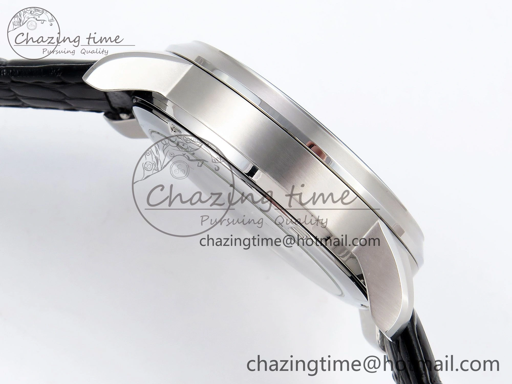 Sleek Master Ultra Thin Tourbillon SS RMS Best Edition Blue Star Dial on Black Leather Strap 7406