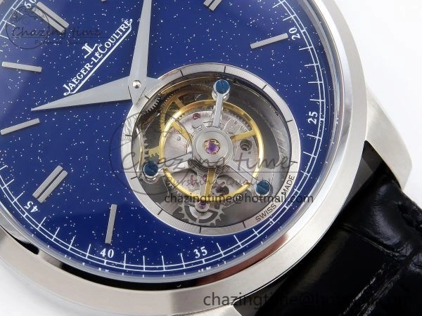 Sleek Master Ultra Thin Tourbillon SS RMS Best Edition Blue Star Dial on Black Leather Strap 7406