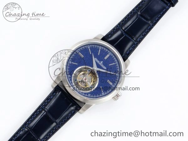 TopPick Master Ultra Thin Tourbillon SS RMS Best Edition Blue Star Dial on Blue Leather Strap 7409