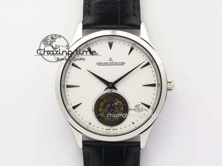 Youthful Master Ultra Thin Tourbillon SS White Dial On Black Leather Strap 7506