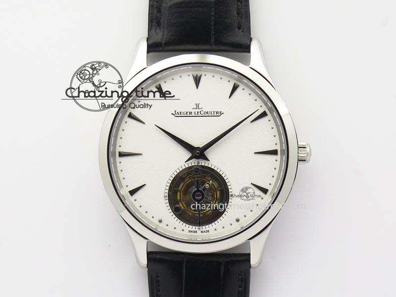 Youthful Master Ultra Thin Tourbillon SS White Dial On Black Leather Strap 7506