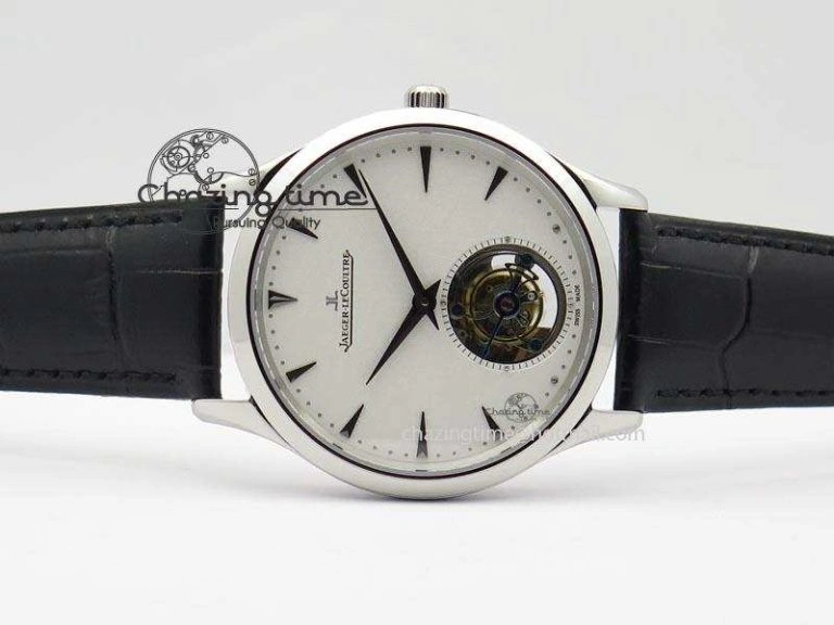 Youthful Master Ultra Thin Tourbillon SS White Dial On Black Leather Strap 7506