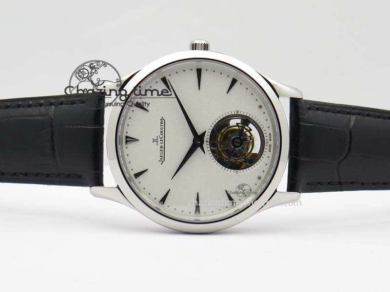 Youthful Master Ultra Thin Tourbillon SS White Dial On Black Leather Strap 7506