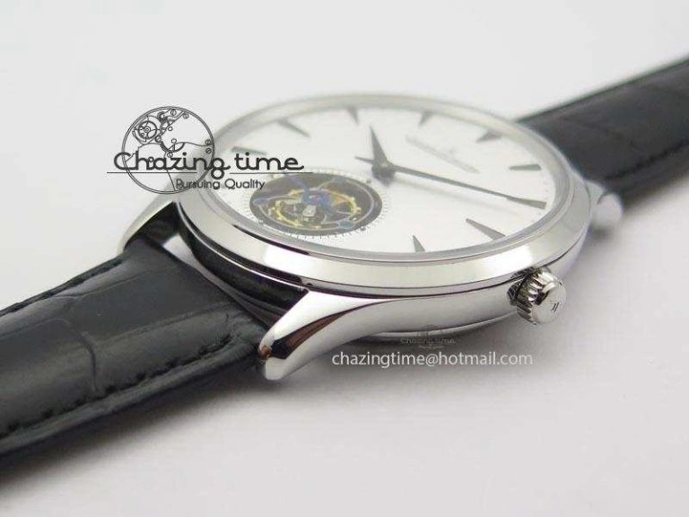 Youthful Master Ultra Thin Tourbillon SS White Dial On Black Leather Strap 7506